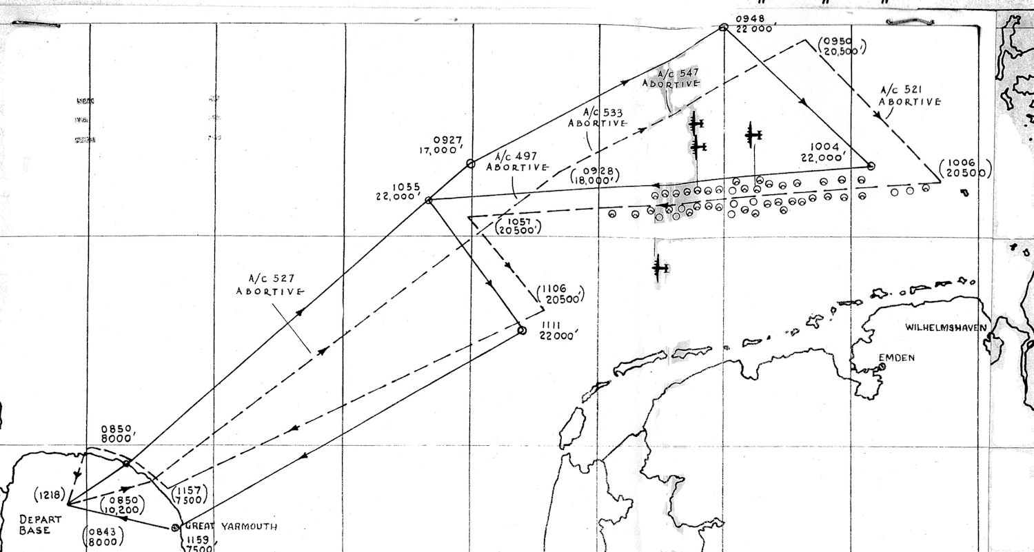 392nd route diagram 4 Oct 43 